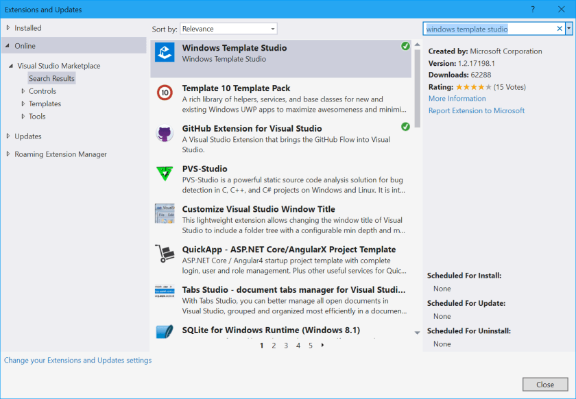 WindowsTemplateStudioInstallation