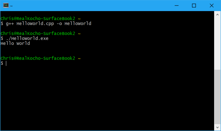 Cpp HelloWorld Terminal Compile And Run